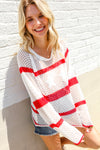 Feeling Patriotic Netted Pullover