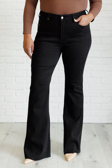  Etta High Rise Control Top Flare Jeans in Black