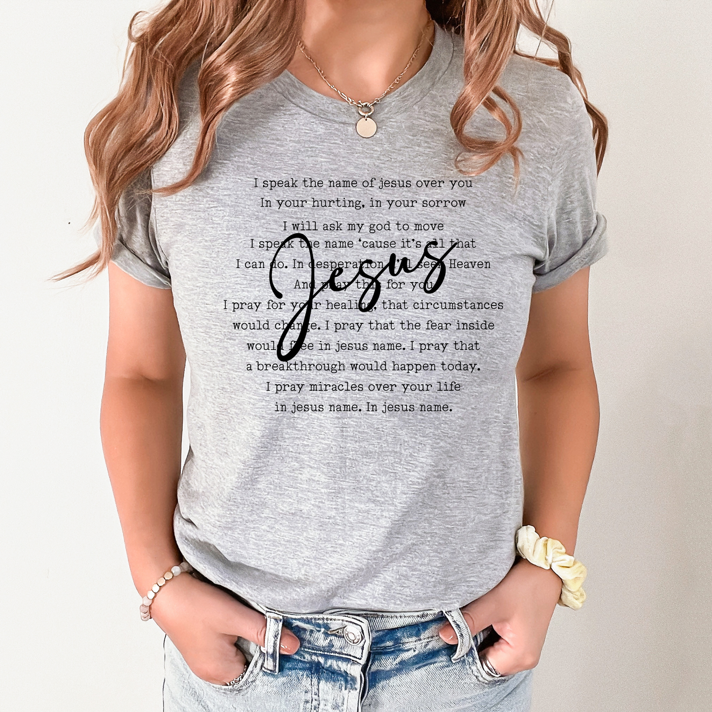 Wholesale Jesus in your hurting Graphic Tee - Grey Tee