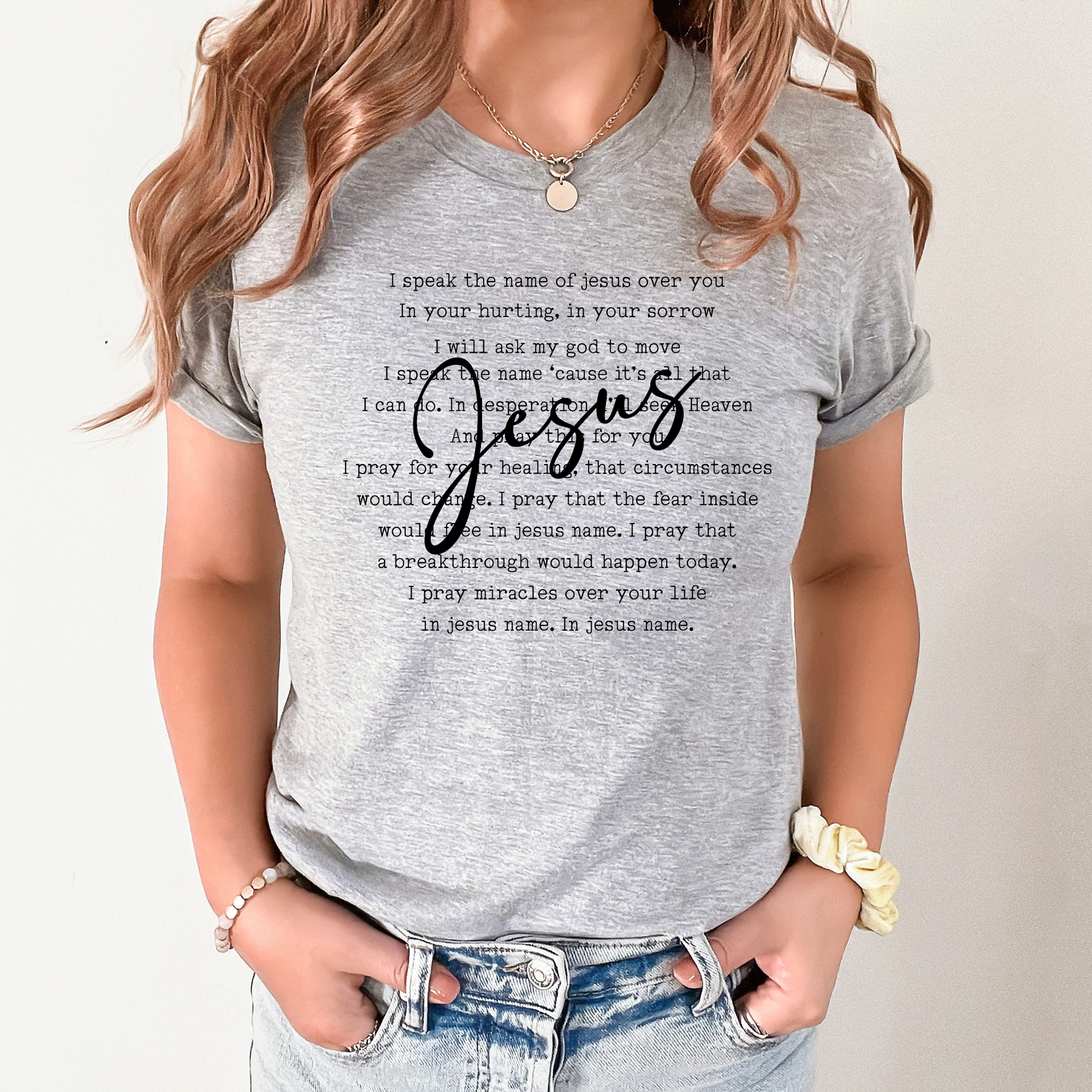Wholesale Jesus in your hurting Graphic Tee - Grey Tee