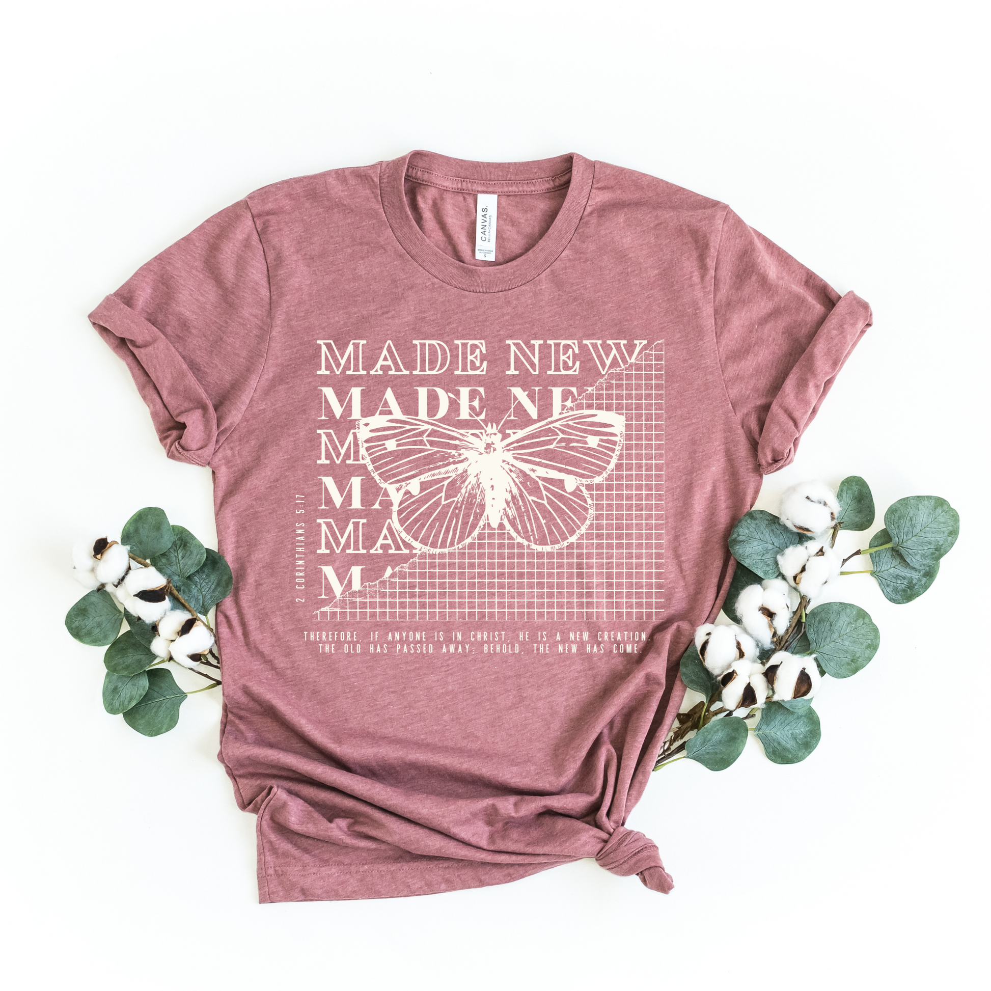Wholesale Made New 517 Graphic Tee - Heather Mauve Tee