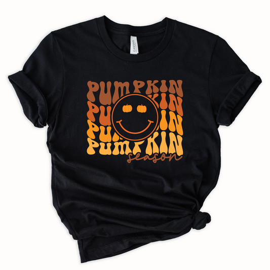 Wholesale Pumpkin Season Graphic Tee - Black