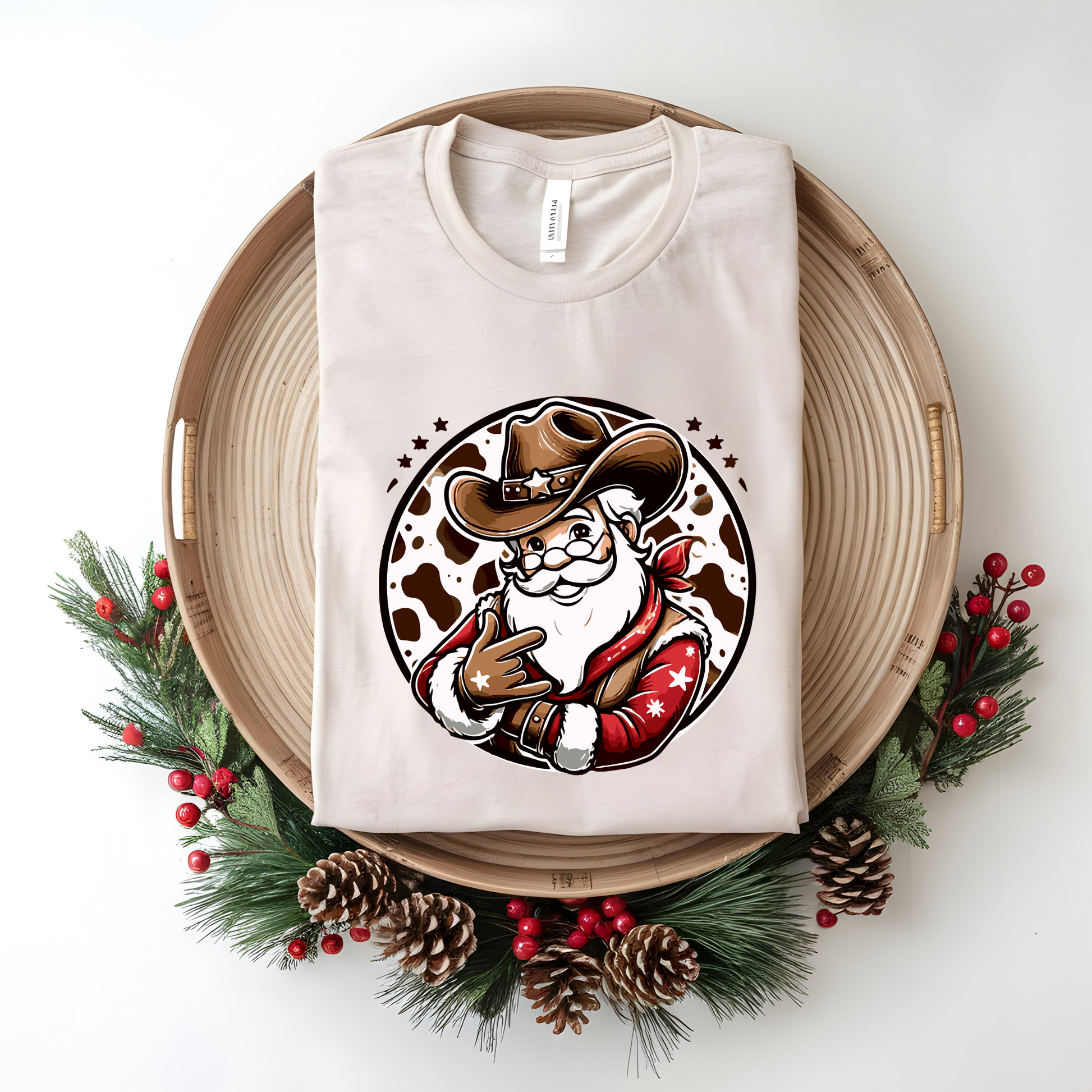 Wholesale Cowboy Santa - Sand Sweatshirt