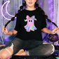 Wholesale Shiny Ghost Graphic Tee - Black Tee