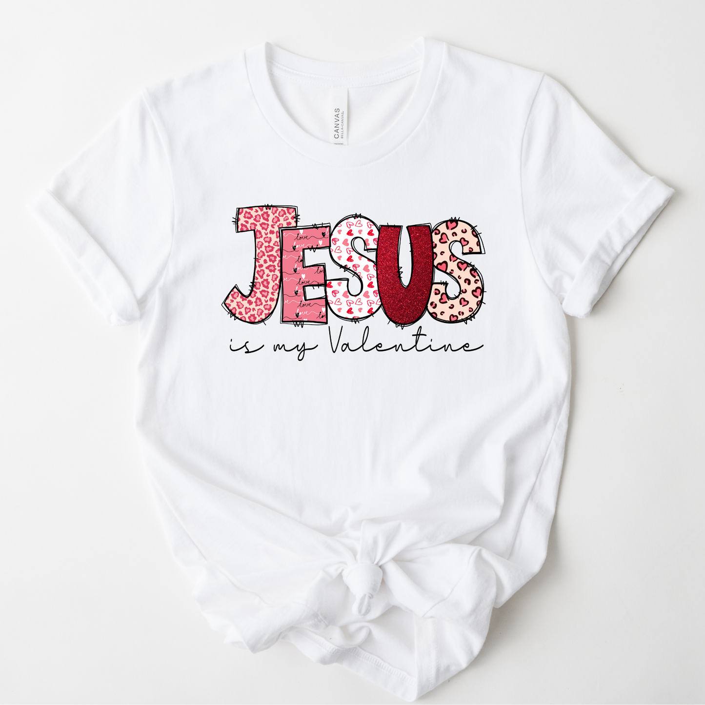 Wholesale Jesus is my Valentine Graphic Tee - Whitel Tee