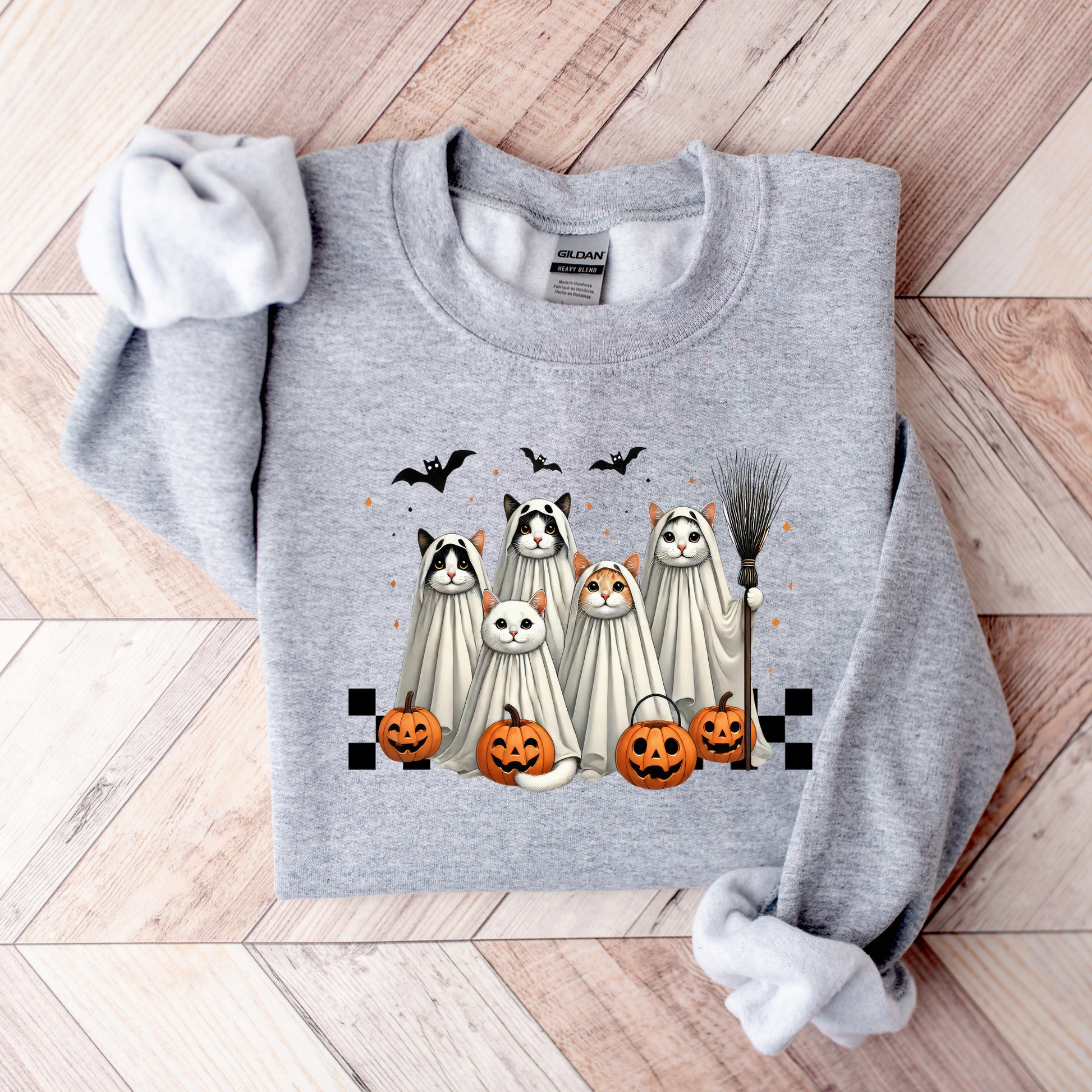 Wholesale Spooky Cats - Grey Tee