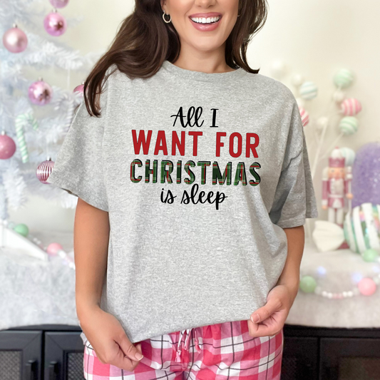 Wholesale All I want for Christmas is sleep Graphic Tee - Sand Tee