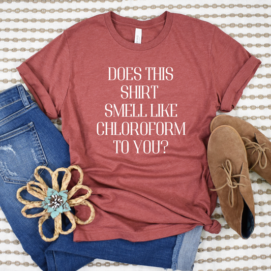 Wholesale Smell like Chloroform Graphic Tee - Heather Clay Tee