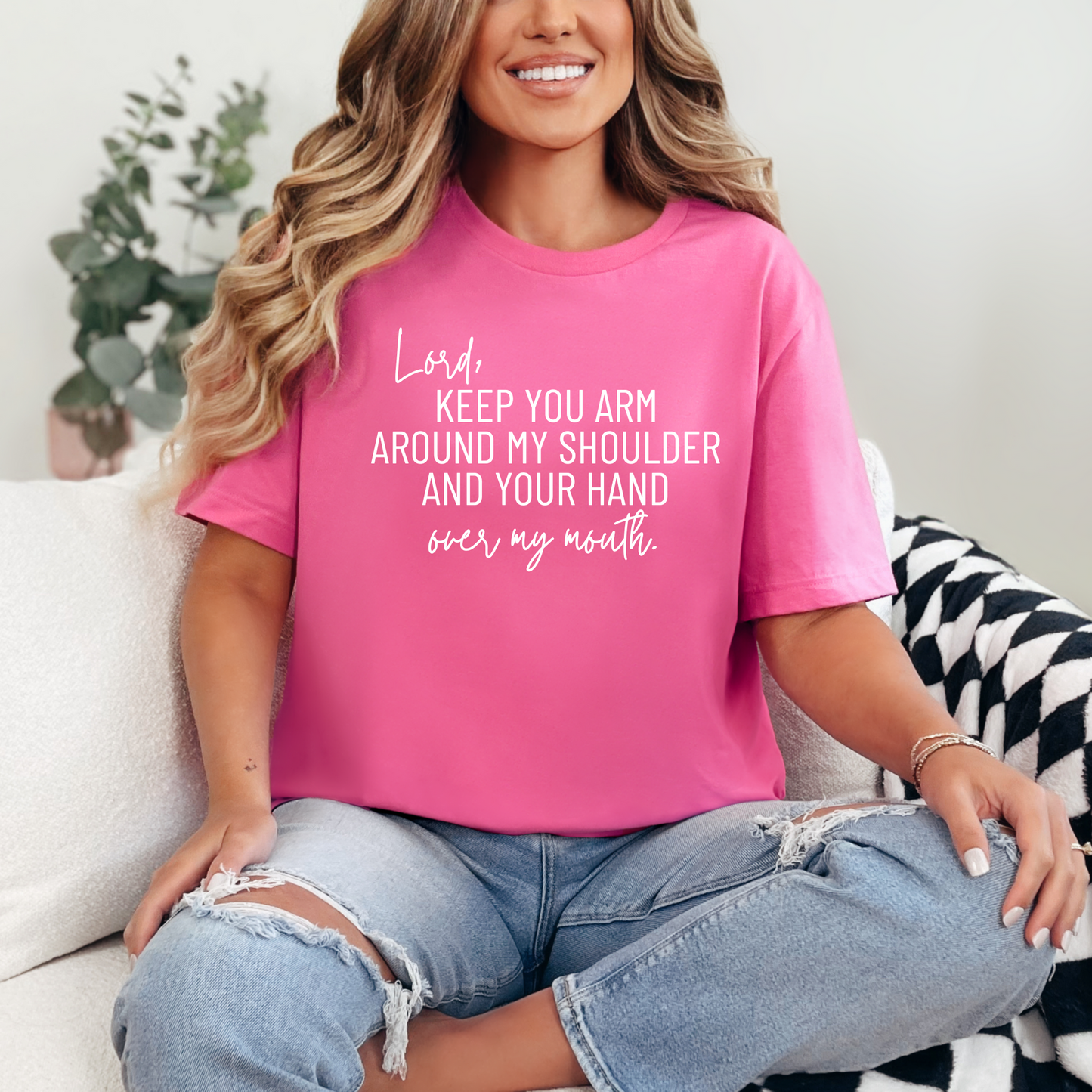 Wholesale Over my mouth Graphic Tee - Charity Pink Tee