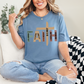 Wholesale Faith Cross Graphic Tee - Steel Blue Tee