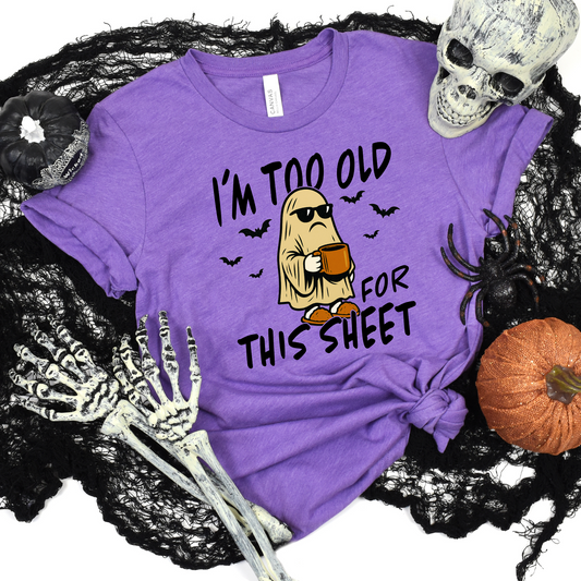 Wholesale Too Old for this Sheet Graphic Tee - Heather Team Purple Tee