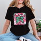 Wholesale Colorful Candy Cane Graphic Tee - Black Tee