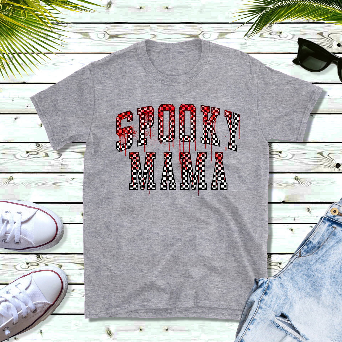 Wholesale Spooky Mama Blood - White Tee