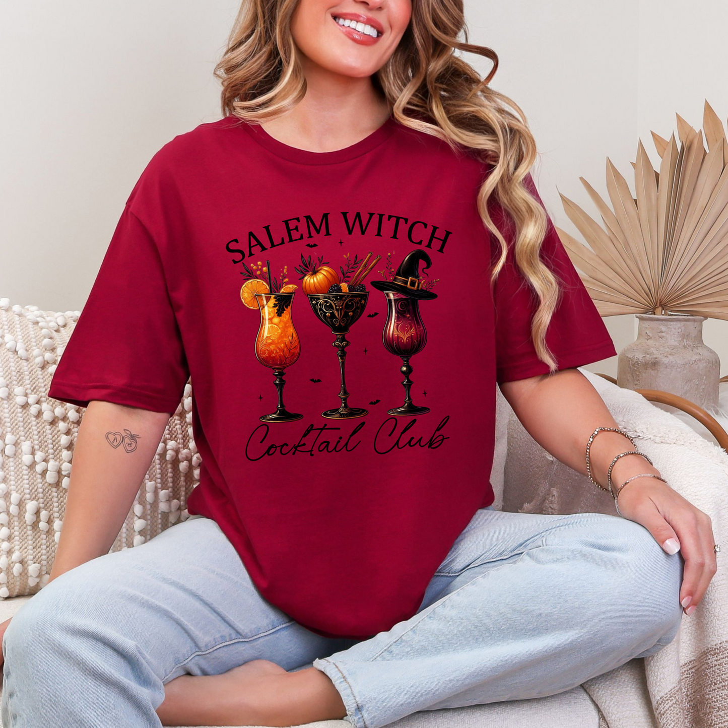 Wholesale Salem Witch Graphic Tee - Cardinal Red Tee