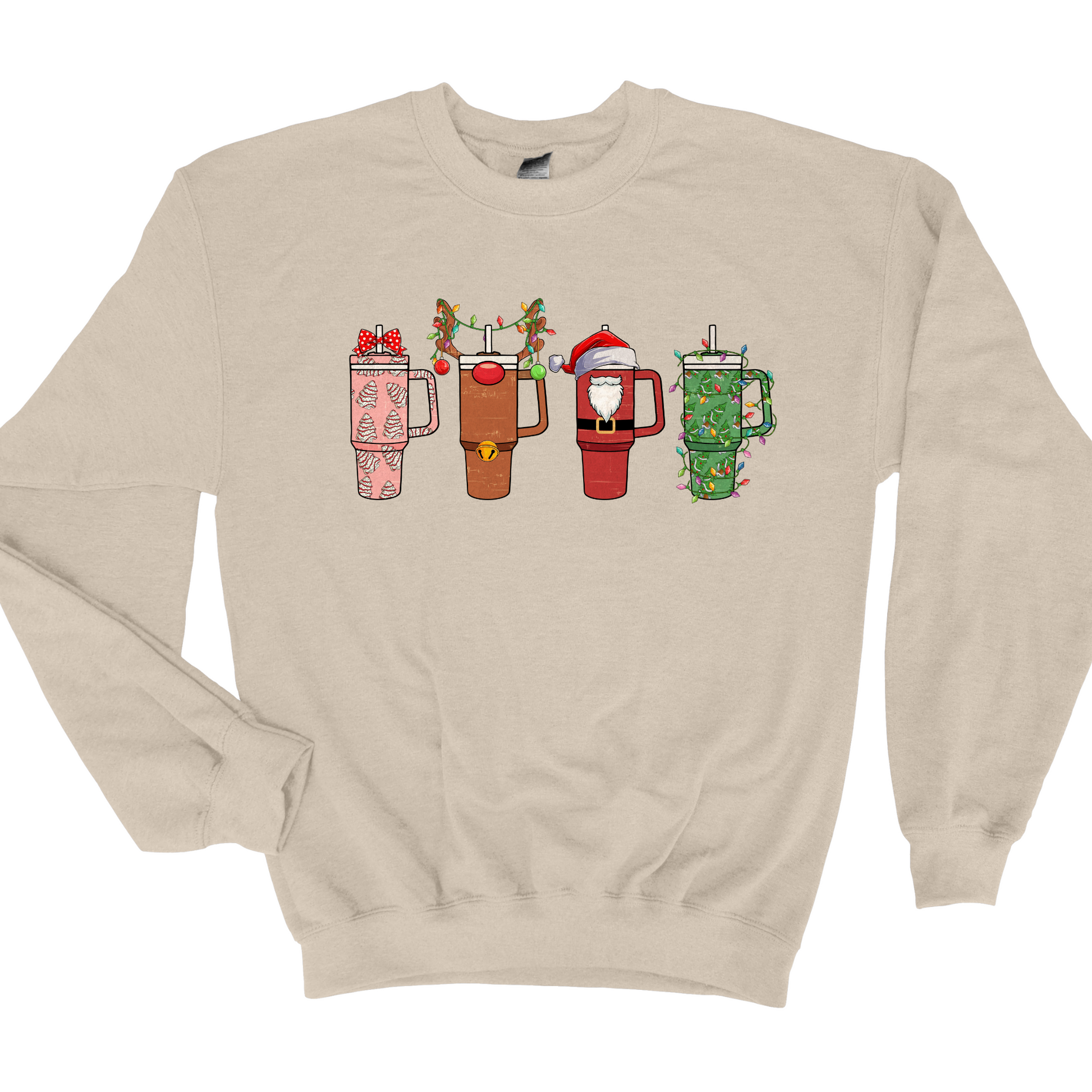 Wholesale Christmas Cups Graphic Tee - Sand Sweatshirt