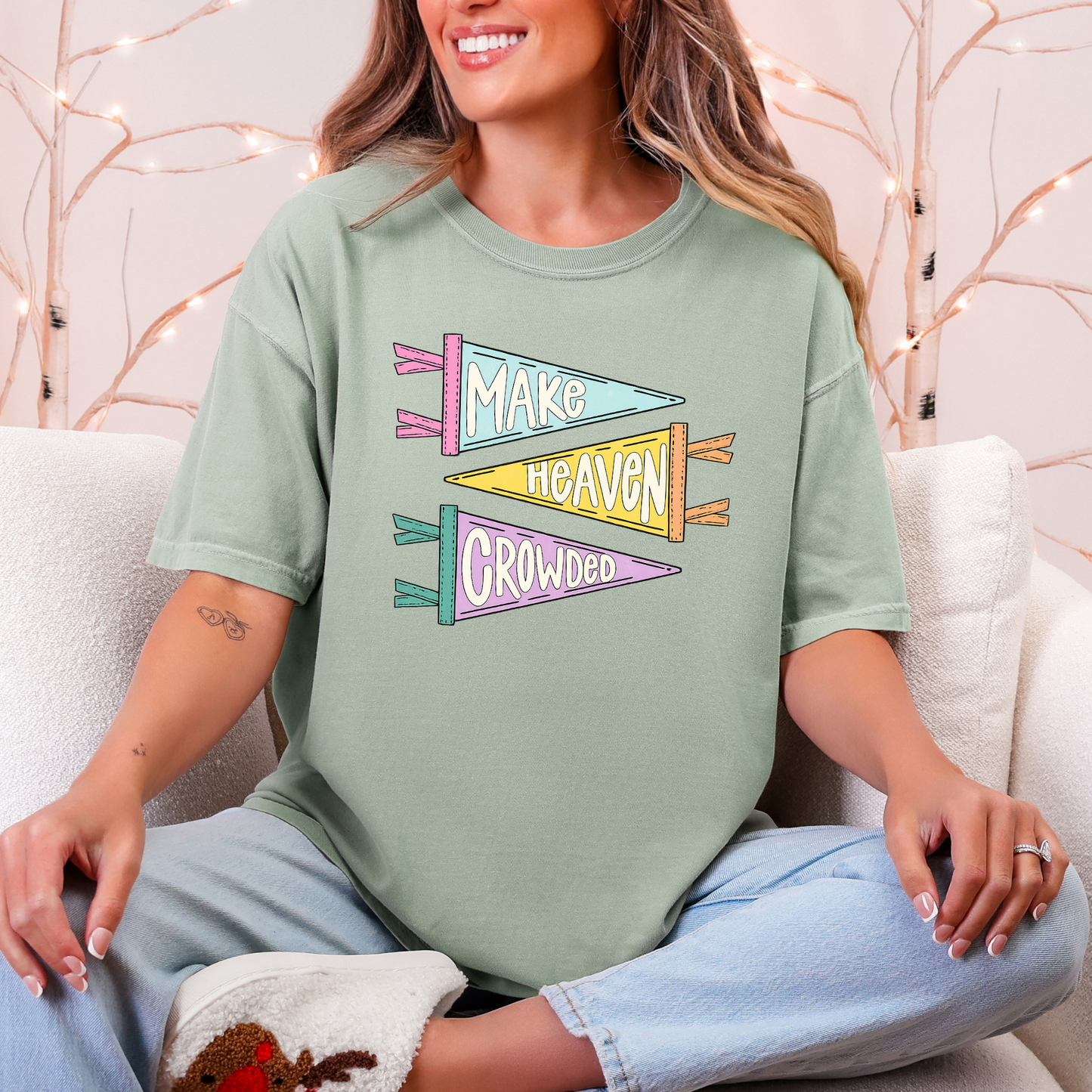 Wholesale Make Heaven Crowded Flags Graphic Tee - CC Bay Tee