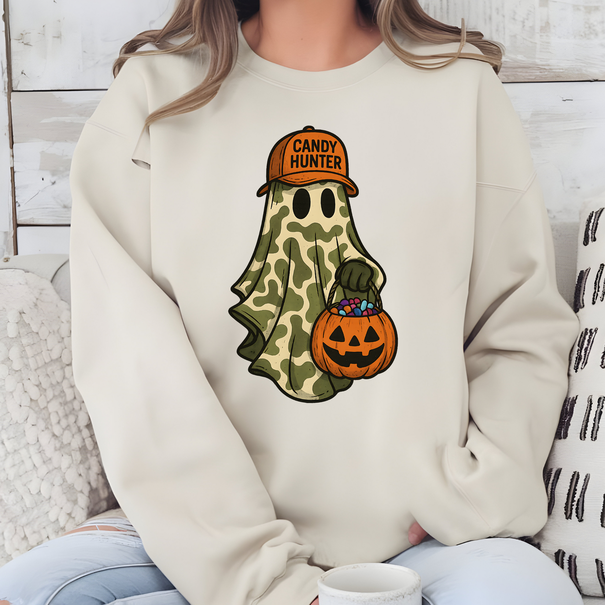 Wholesale Candy Hunter Sweatshirt - Sand Sweatshirt