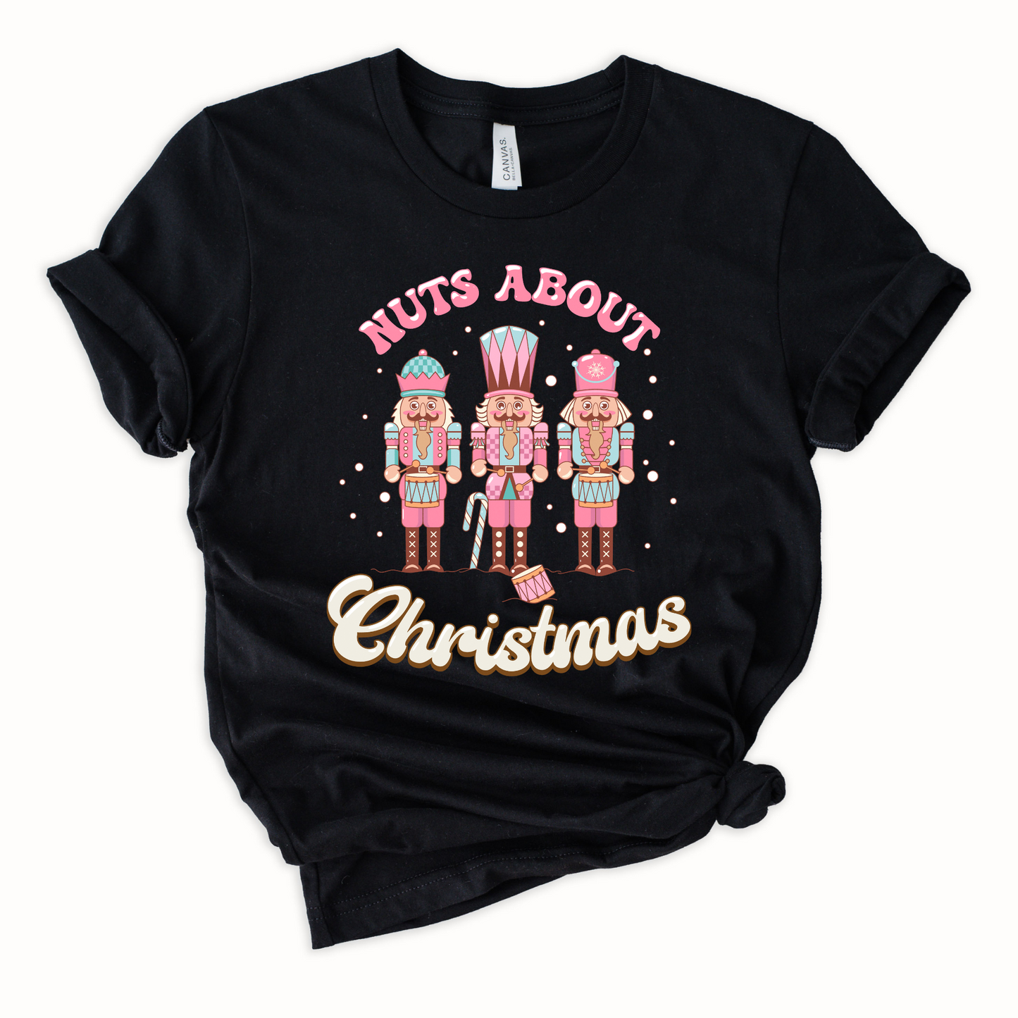 Wholesale Nuts about Christmas Graphic Tee - Pink Sweatshirt