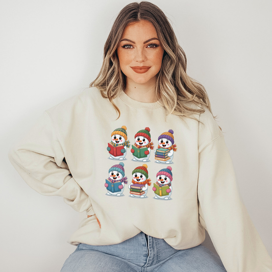 Wholesale Reading Snowmen Sweatshirt - Sand Sweatshirt
