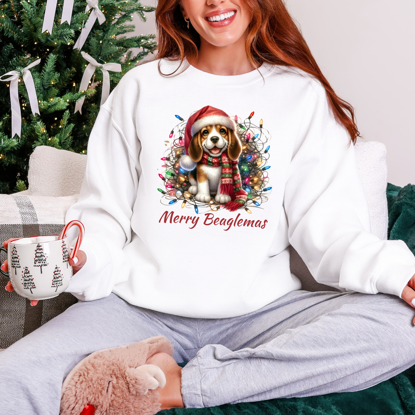 Wholesale Merry Beaglemas Sweatshirt - Dark Heather Sweatshirt