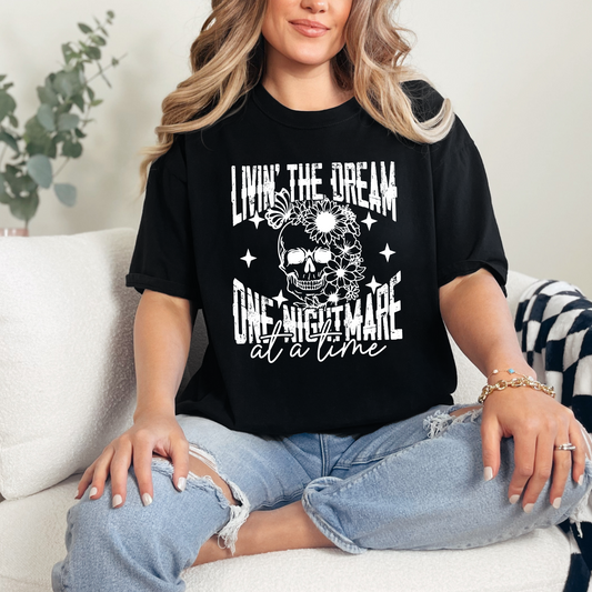 Wholesale Livin the Dream Graphic Tee - Black Tee
