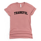 Wholesale Varsity Thankful Graphic Tee - Mauve Tee