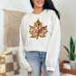 Wholesale Maple Leaf Patchwork Sweatshirt - White Sweatshirt