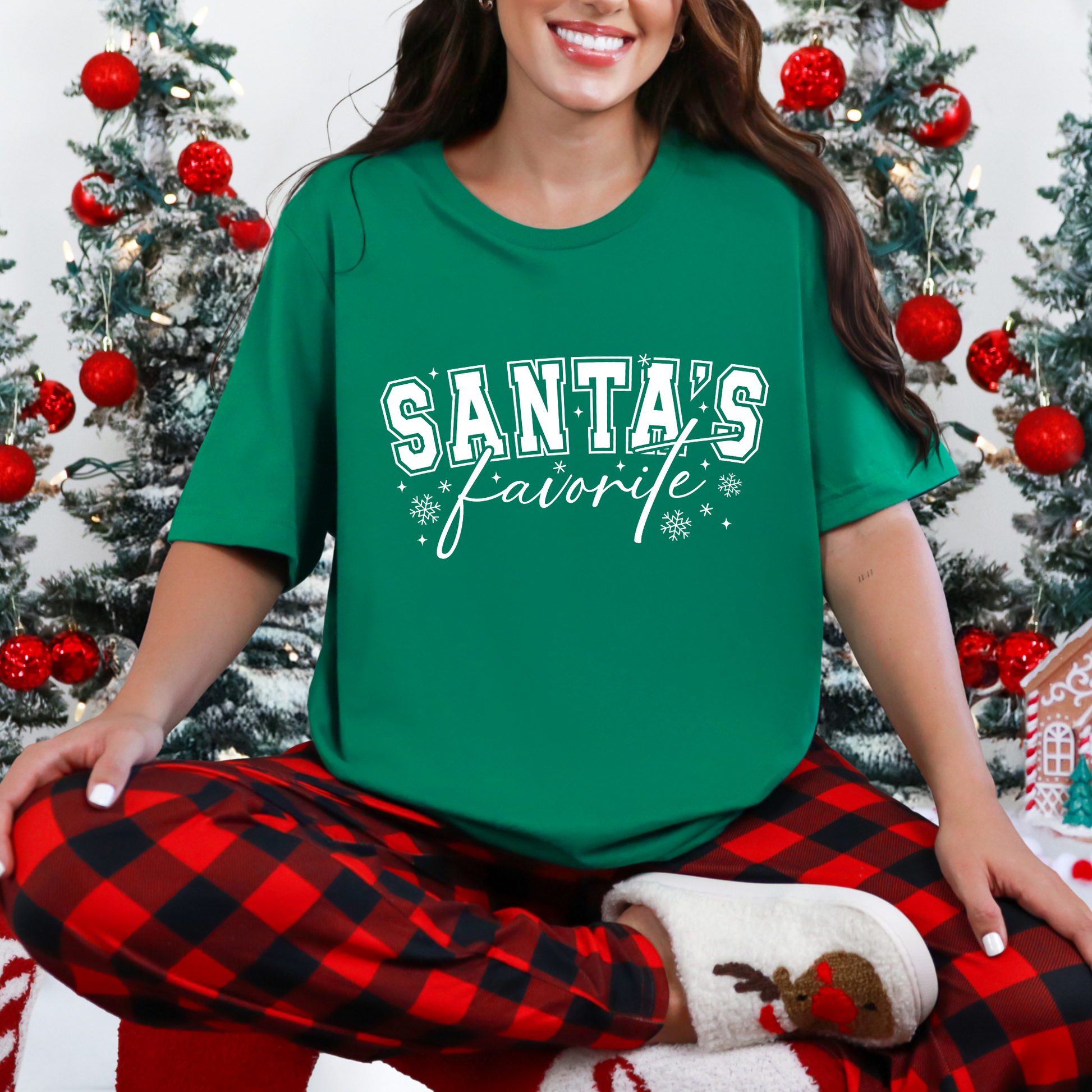 Wholesale Santa's Favorite Graphic Tee - Red Tee