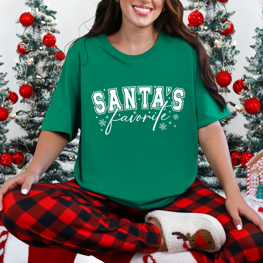 Wholesale Santa's Favorite Graphic Tee - Red Tee