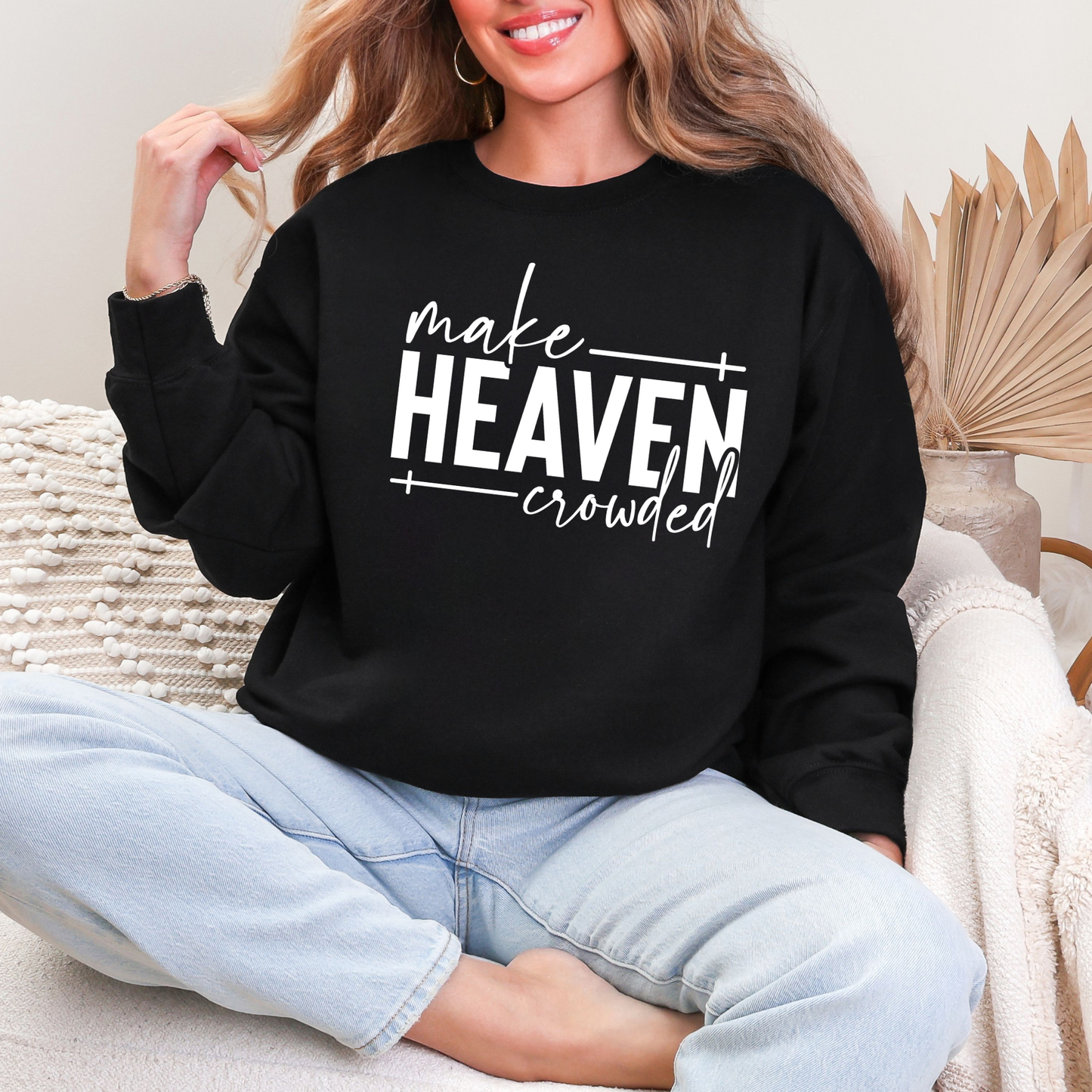 Wholesale Make Heaven Crowded Cross Sweatshirt - Black Sweatshirt