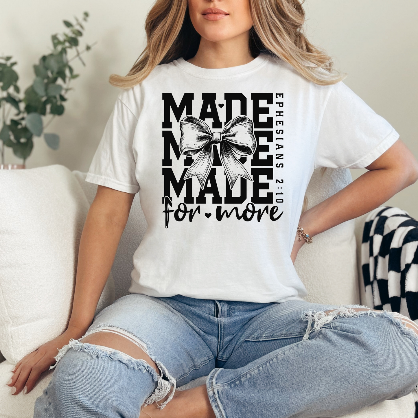 Wholesale Made For More Graphic Tee - CC White Tee