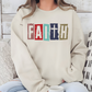 Wholesale Color Block Faith Sweatshirt - Sand Sweatshirt