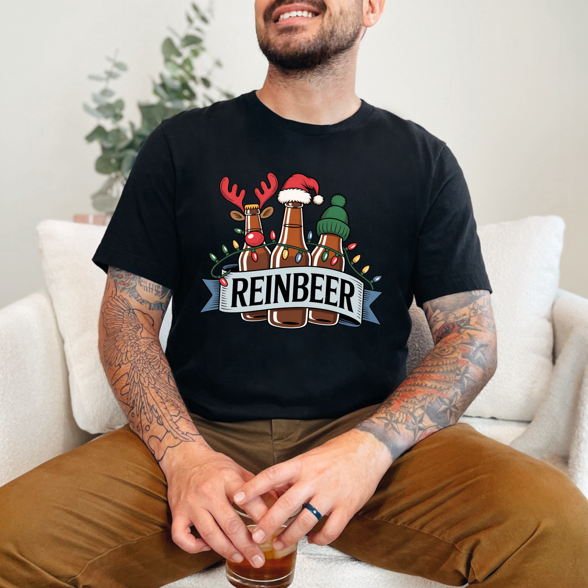 Wholesale Reinbeer Graphic Tee - Black Tee
