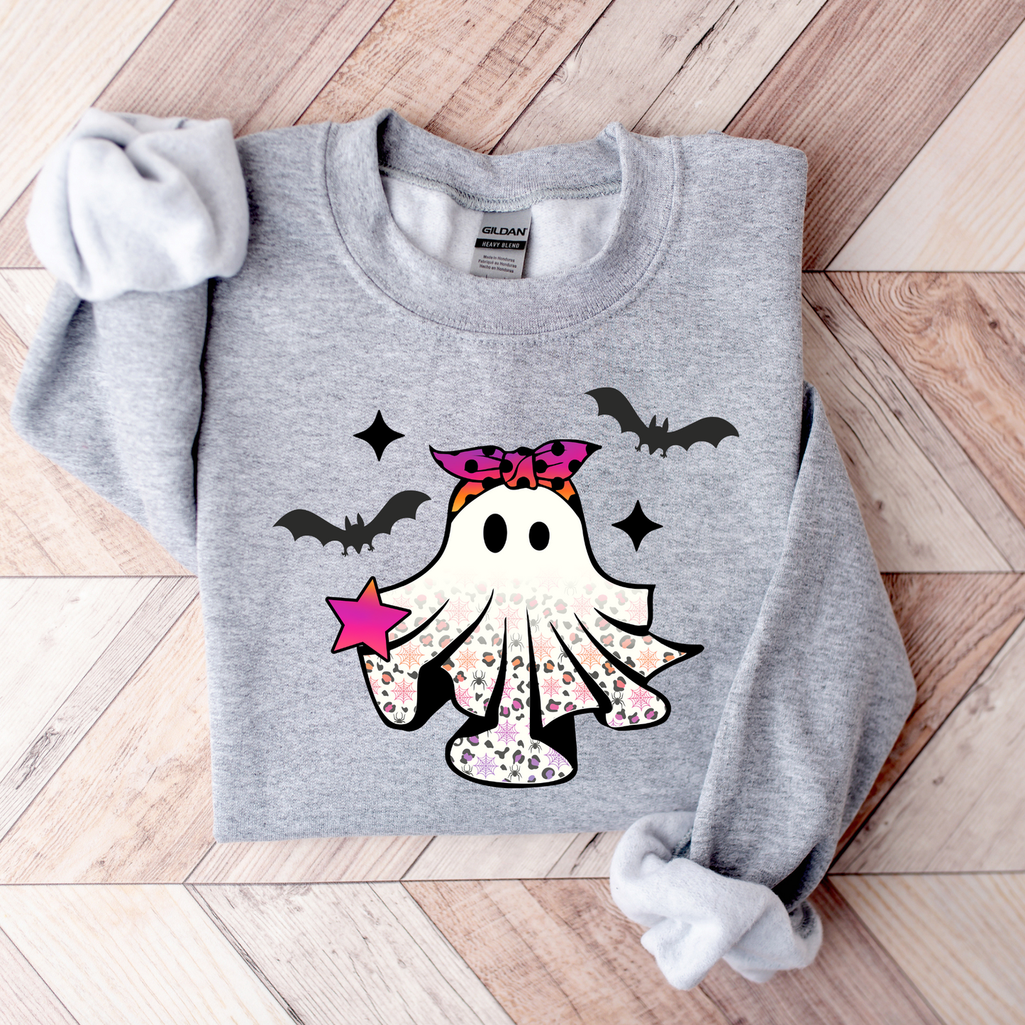 Wholesale Girly Ghost Graphic Tee - Grey Sweatshirt