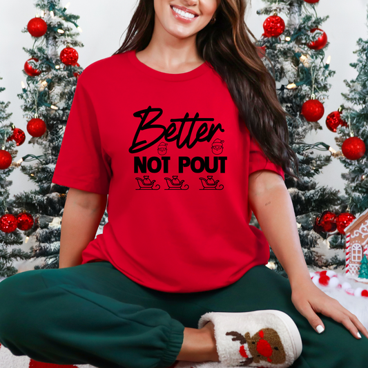Wholesale Better Not Pout Graphic Tee - Red Tee