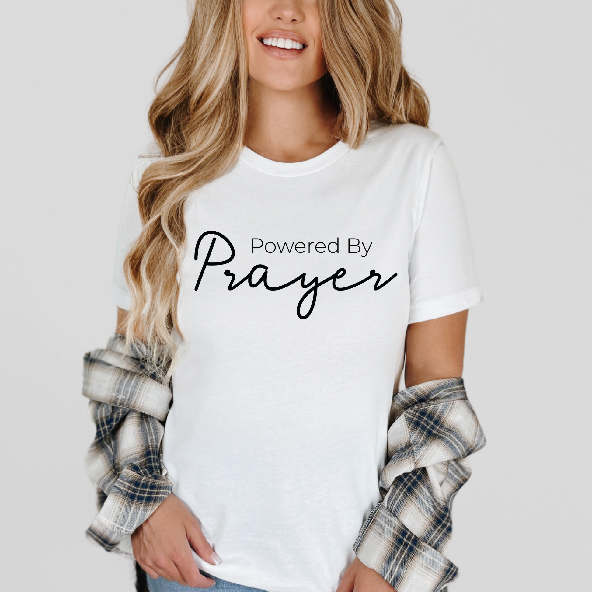 Wholesale Powered by Prayer Graphic Tee - White Tee