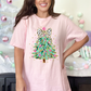 Wholesale Girly Christmas Tree Coquette - Pink Sweatshirt