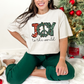Wholesale Joy to the world wreath Graphic Tee - Natural Tee