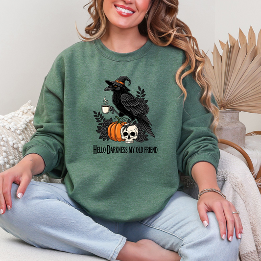 Wholesale Raven Darkness My Friend Sweatshirt - Heather Dark Green Sweatshirt