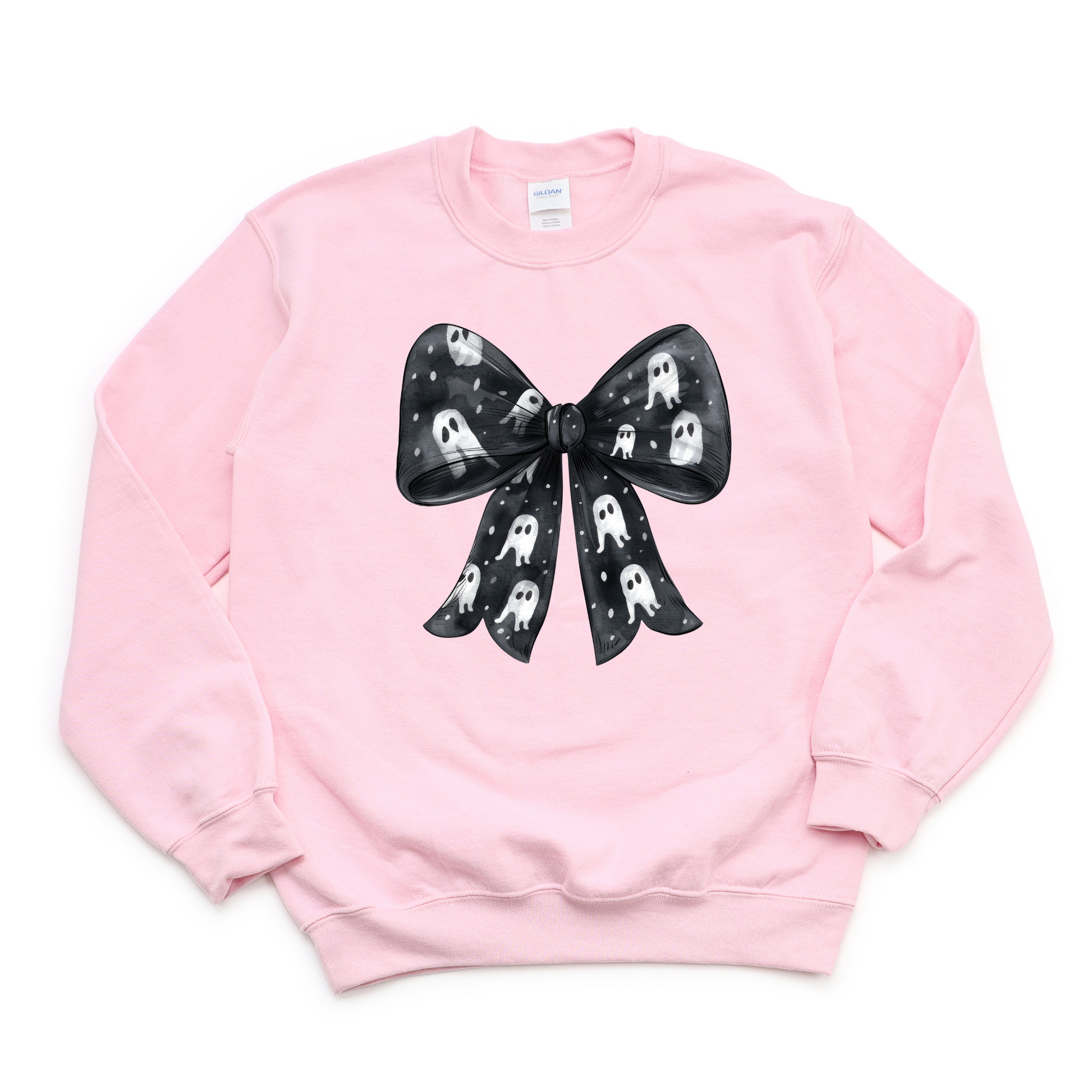 Wholesale Ghost Bow Graphic Tee - Pink Sweatshirt