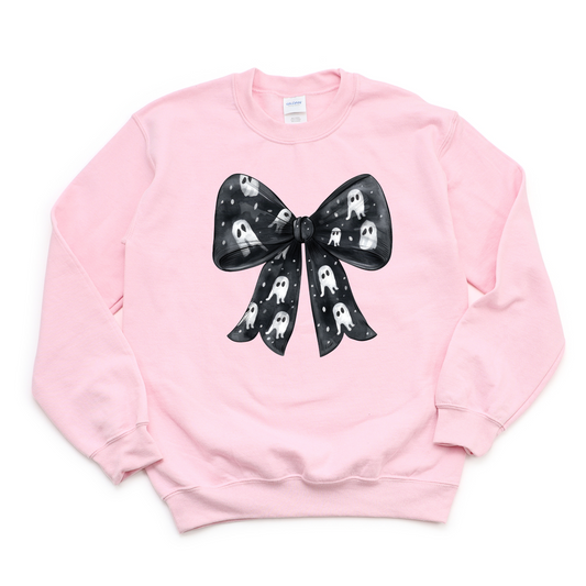 Wholesale Ghost Bow Graphic Tee - Pink Sweatshirt