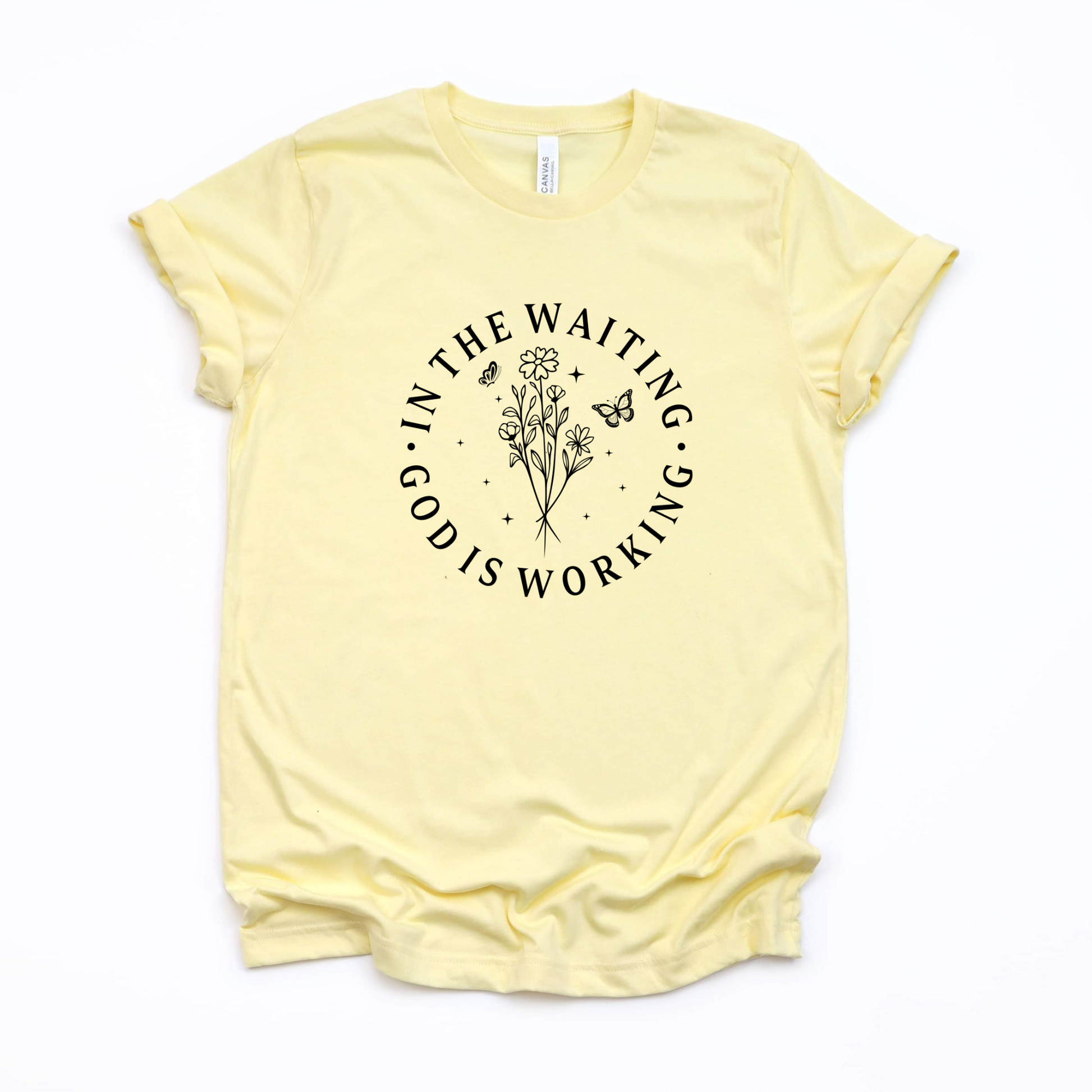 Wholesale God is working Graphic Tee - French Vanilla Tee