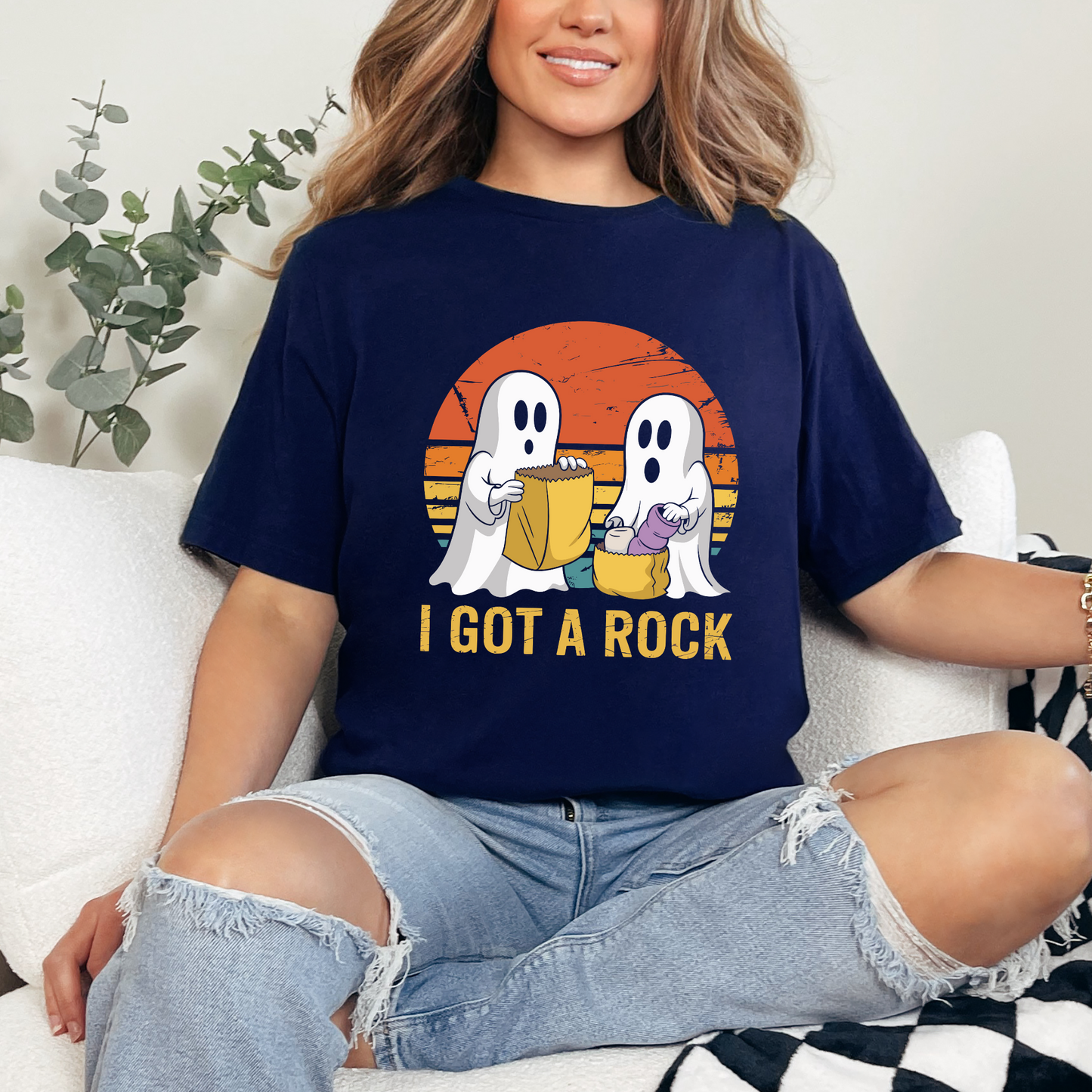 Wholesale I Got a Rock Graphic Tee - Navy Tee