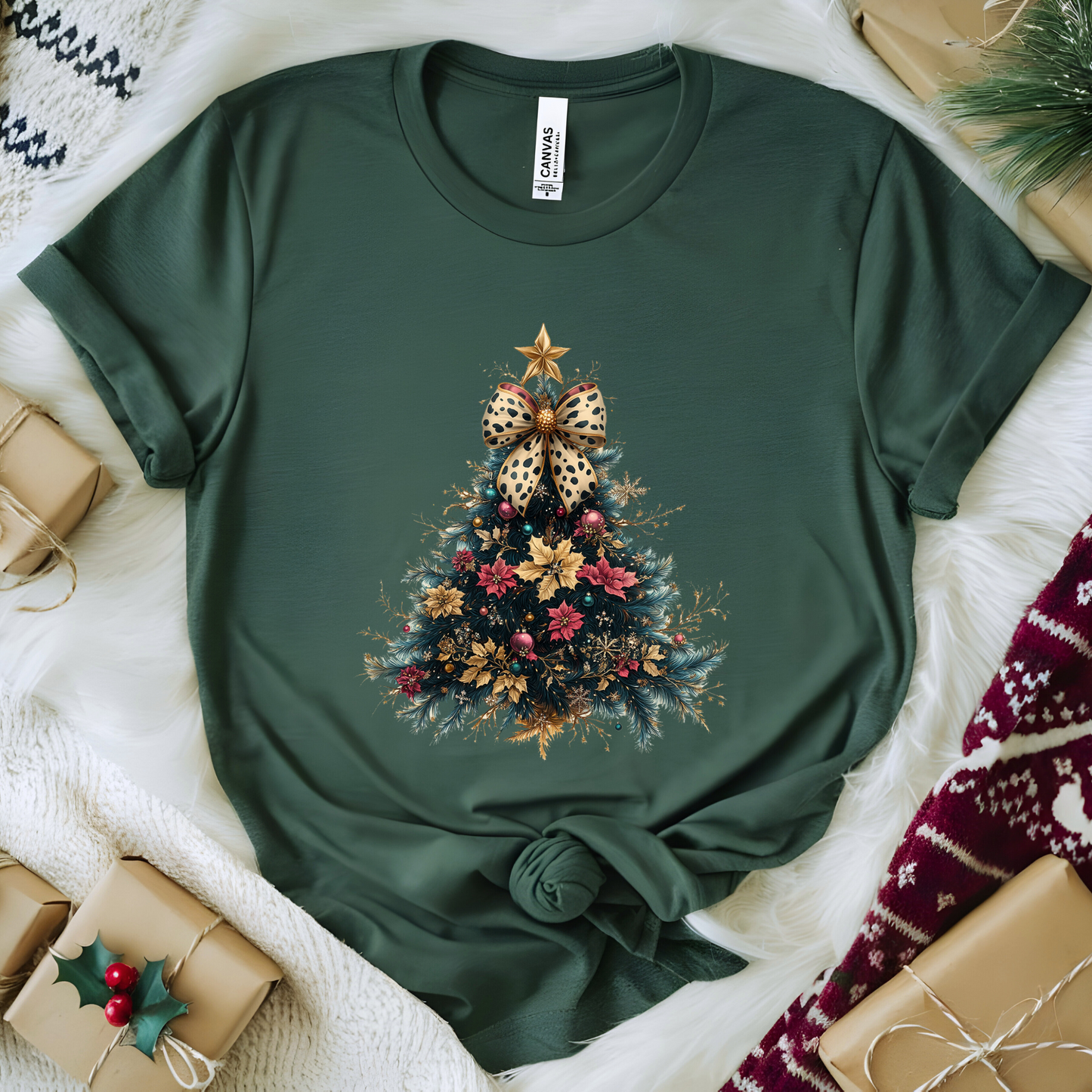 Wholesale Glitter Christmas Tree Graphic Tee - Forest Tee