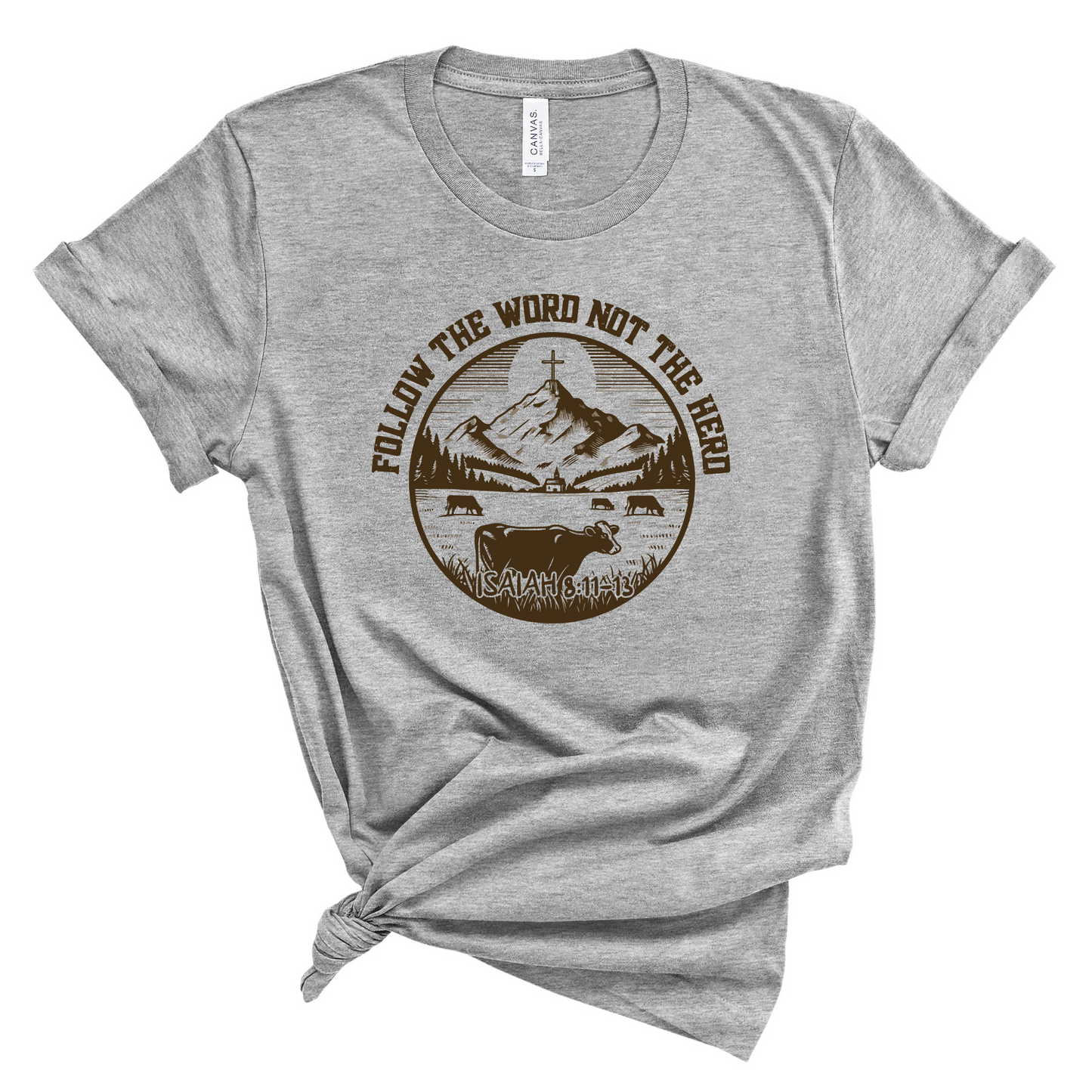 Wholesale Follow the word Graphic Tee - Heather Dust Tee