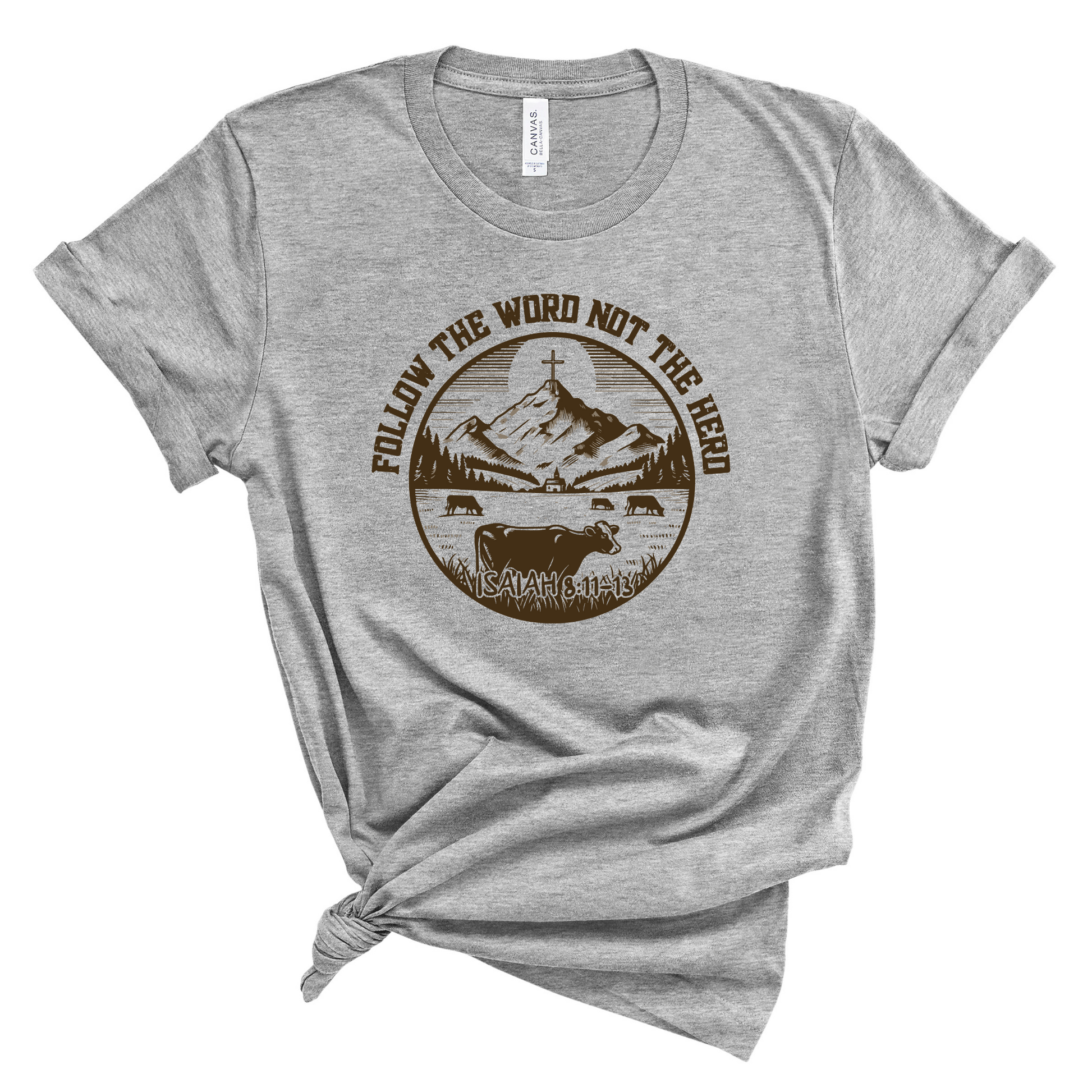 Wholesale Follow the word Graphic Tee - Heather Dust Tee