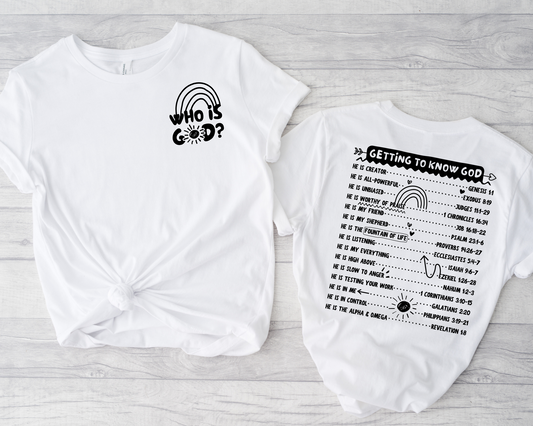 Wholesale Who is God Graphic Tee - White