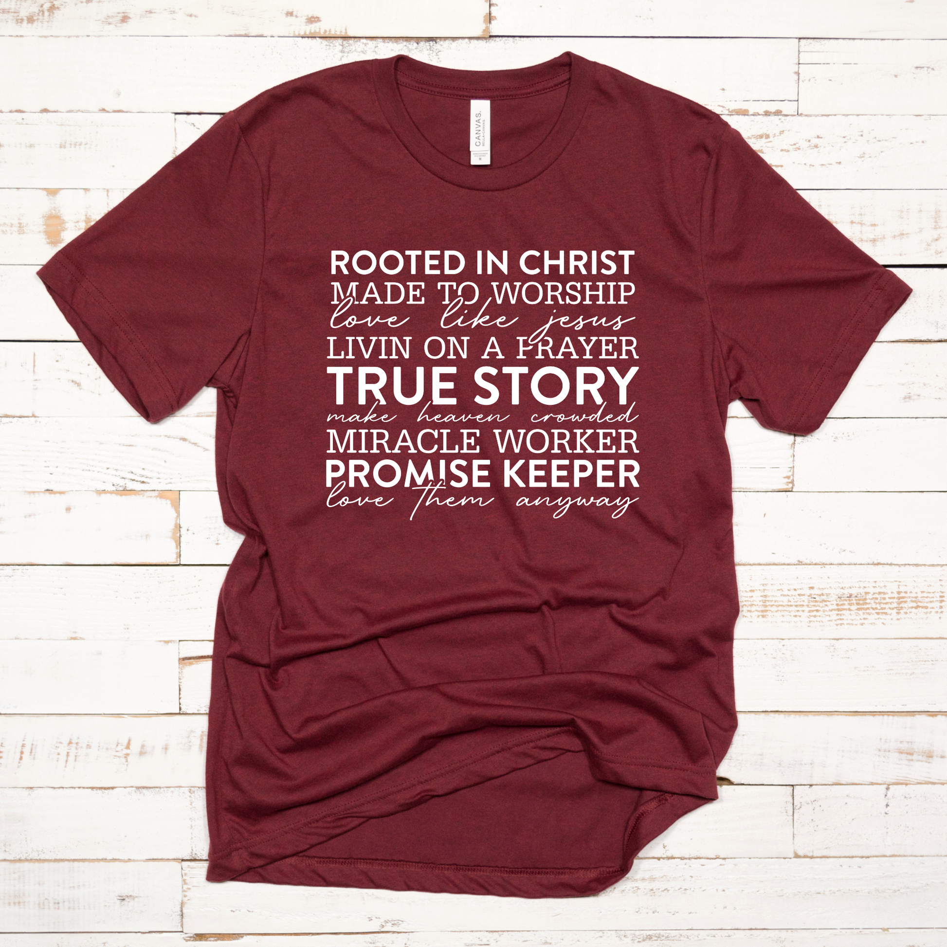 Wholesale Christian Life Graphic Tee - Maroon Tee