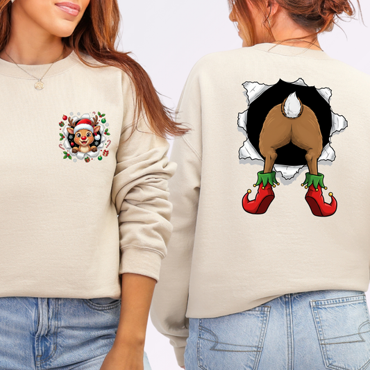 Reindeer Front/Back Sweatshirt