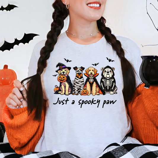 Wholesale Dog Spooky Paw Graphic Tee or Sweatshirt - Ash Tee